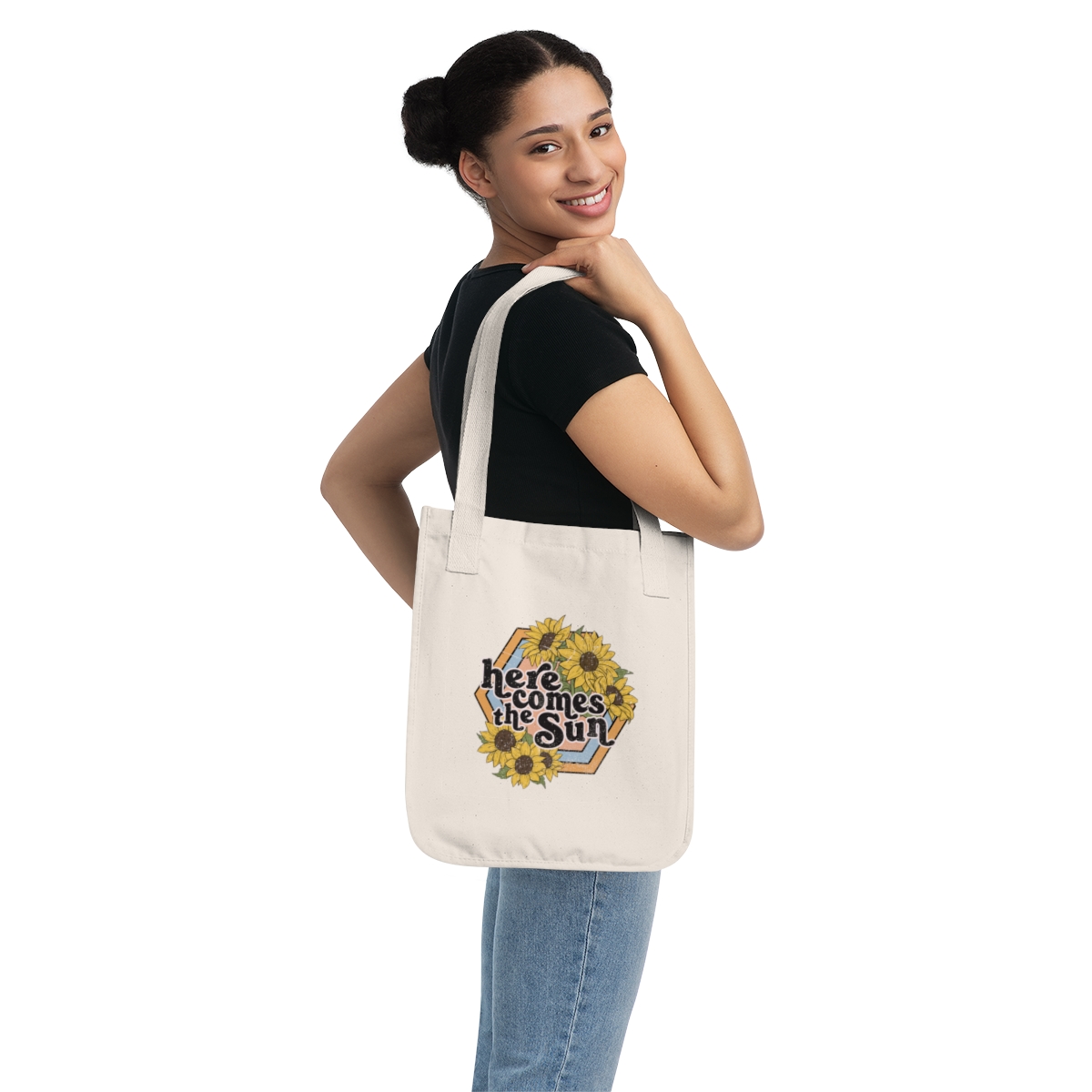 Here Comes the Sun Organic Canvas Tote Bag