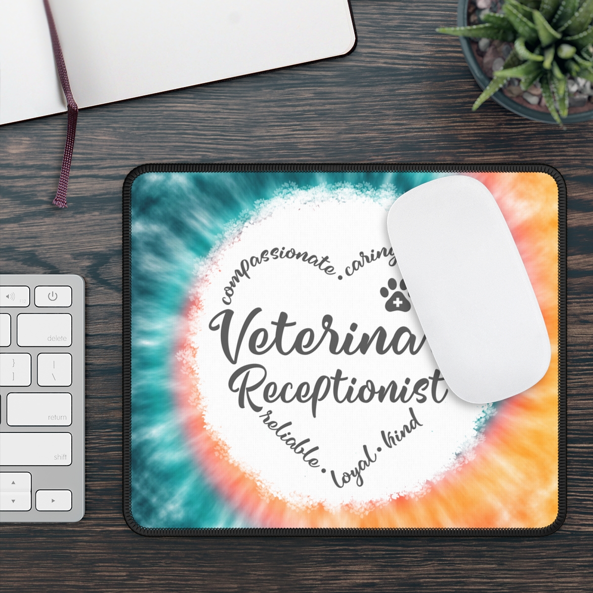 Veterinary Receptionist Hippie Mouse Pad