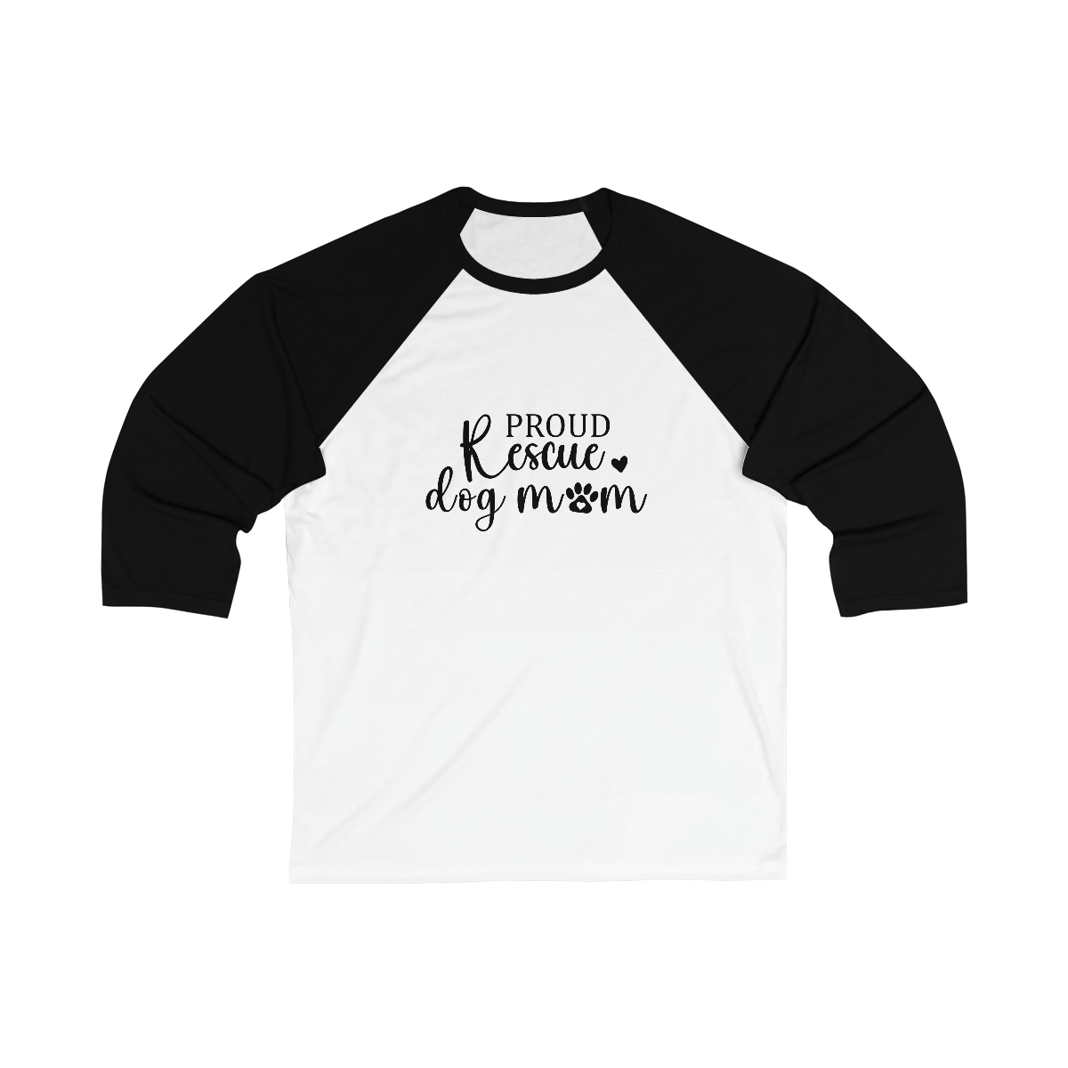 Proud Rescue Dog Mom Unisex 34 Sleeve Baseball Tee